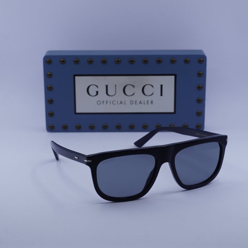 Gucci GG1726S 003 Square Sunglasses - Shiny Blue/Grey